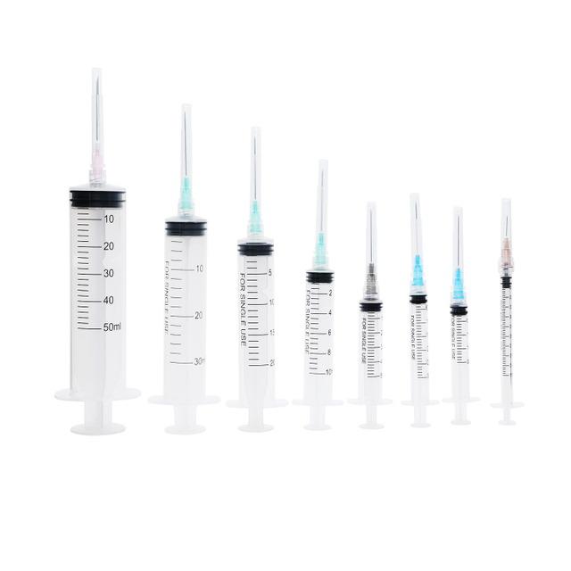 Disposable 3-part syringe